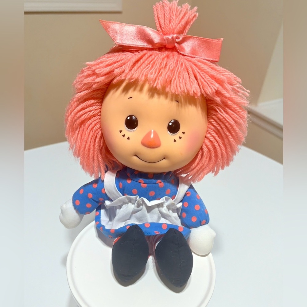 Raggedy Ann with Ribbon 1991 Vintage Girls Rag Doll Macmillan Childrens Toy